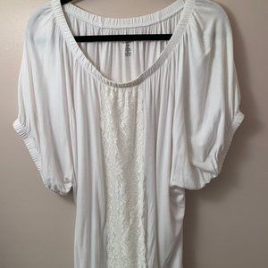 White shirt with lace detail
